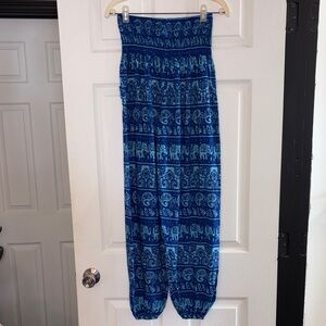 Stylish Blue Elephant Print Joggers